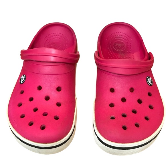 Pink Classic Crocs Clogs Mules Perforated Tops Adjustable Backs Slip On Shoes - Picture 3 of 12